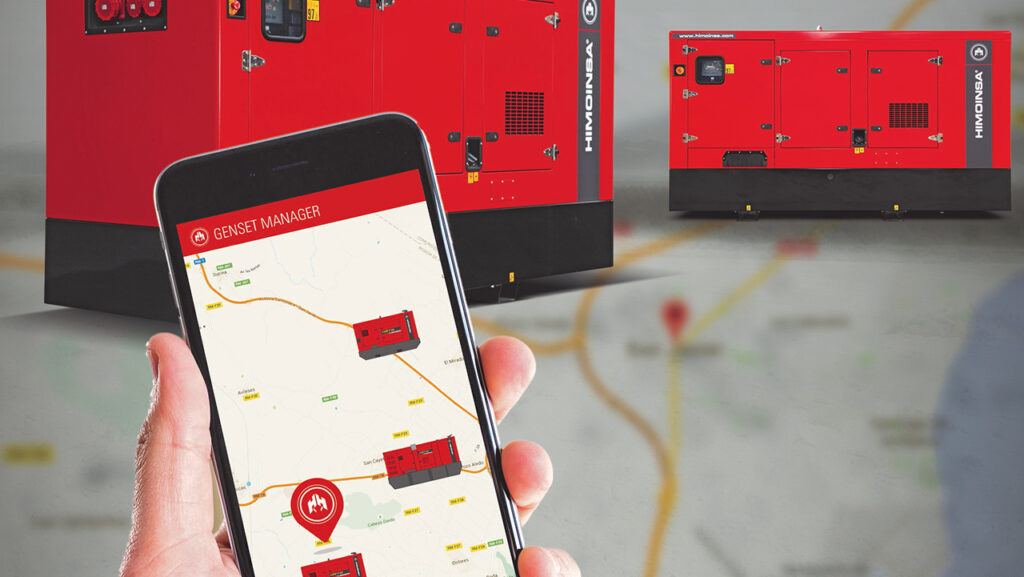Generators monitored remotely from the genset manager app on a phone